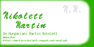 nikolett martin business card